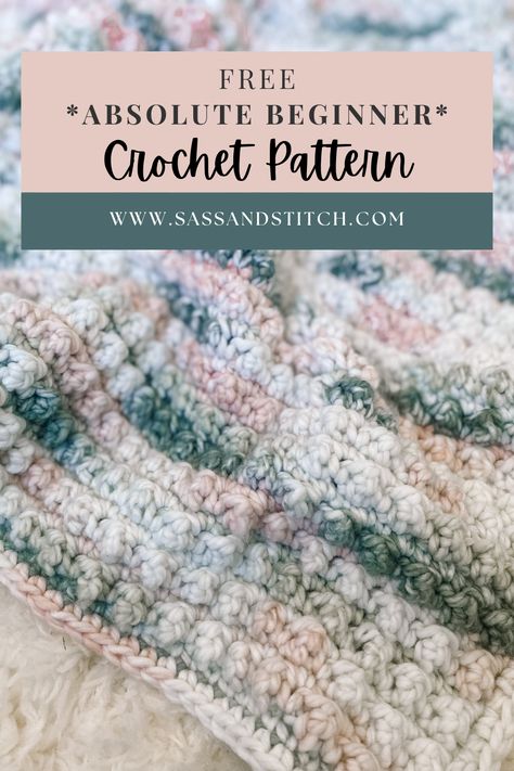 An [FREE] Absolute Beginner Crochet Pattern for a squishy, chunky baby blanket. Crochet Blankets Free Patterns Chunky, Super Bulky Baby Blanket Crochet Free Pattern, Bulky Baby Blanket Crochet Free Pattern, Chunky Crochet Baby Blanket Pattern Free, Crochet Baby Blanket Free Pattern Super Bulky Yarn, Crochet Baby Blanket Bulky Yarn, Crochet Chunky Baby Blanket Pattern Free, Chunky Baby Blanket Crochet Pattern Free, Baby Blanket Crochet Chunky