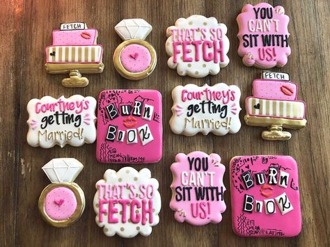 TheDot&Cookie on Instagram: “Mean Girls Bachelorette Party!! . . . #meangirlscookies #meangirls #thatssofetch #youcantsitwithus #bachlorettecookies #royalicing…” Mean Girls Cookies Decorated, Mean Girls Graduation Party, Mean Girls Cupcakes, Mean Girls Sweet 16 Party, Mean Girls Party Favors, Mean Girls Food Ideas, Mean Girls Birthday Party Theme Ideas, Mean Girls Cookies, Mean Girls Party Food