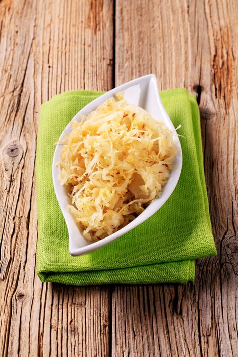 Seasoned Sauerkraut With Caraway Seeds - Made with cabbage, sugar, Dijon mustard, vinegar, caraway seeds | CDKitchen.com Red Beans And Rice Recipe Crockpot, Recipes Using Ground Beef, Homemade Sauerkraut, Fermented Cabbage, Sauerkraut Recipes, Caraway Seeds, Fermented Foods, Vegetable Side Dishes, Save Food