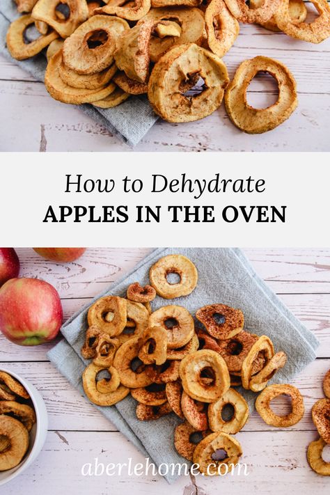 How to Dehydrate Apples in the Oven - Aberle Home How To Dry Apples, Drying Apples, Apples In The Oven, Dehydrate Apples, Dry Apples, Dehydrating Apples, Dehydration Method (food), Dried Apple Rings, Amazing Snacks