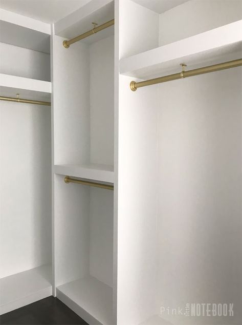 Walk In Linen Closet, Closet Brackets, Diy Master Closet, Diy Kast, Diy Closet System, Mod House, Diy Custom Closet, Built In Closet, Wood Primer