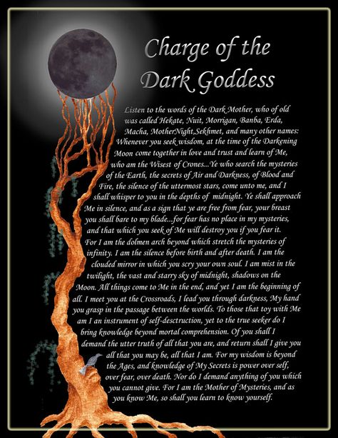 Book of Shadows:  "Charge of the Dark Goddess 2 - page 2," by jezebelwitch, at deviantART. Hecate Goddess, Dark Goddess, Witch Stuff, Oh My Goddess, Wiccan Witch, Magick Spells, Eclectic Witch, Wiccan Spell Book, Wicca Witchcraft