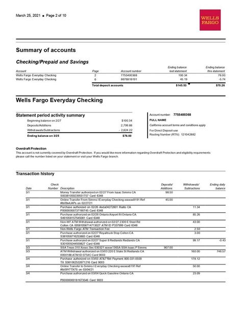 Bank Account Balance Wells Fargo, Large Bank Account Balance, High Bank Account Balance, Wells Fargo Bank Statement, Wells Fargo Checking, Account Aesthetic, Ms Word Template, Personal Financial Statement, Card Hacks