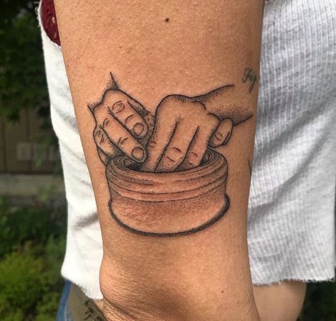 Ceramics Tattoo Ideas, Jar Of Clay Tattoo, Pottery Tattoo Ceramics, Jars Of Clay Tattoo, Pottery Tattoo Ideas, Pottery Tattoo, Alabaster Jar, Wheel Tattoo, Pottery Jar