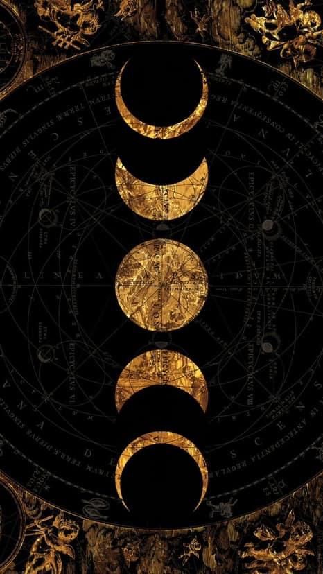 Moon Phases Wallpaper, Mystic Wallpaper, Witch Wallpaper, Witchy Wallpaper, Whatsapp Wallpaper, Magic Aesthetic, Celestial Art, Black Moon, Witch Art