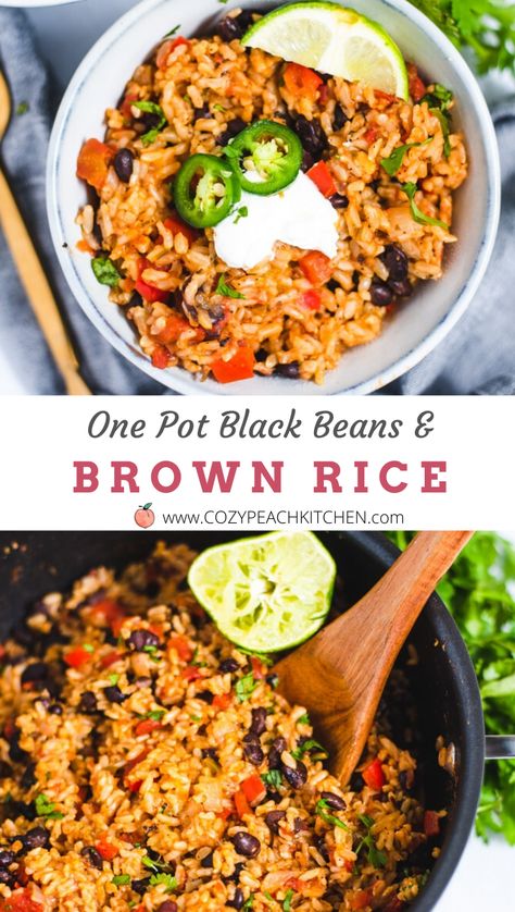 Brown Rice Taco Bowl, Low Cholesterol Brown Rice Recipes, Brown Rice With Black Beans Recipes, One Pot Brown Rice Meals, Brown Rice Bowl Vegetarian, Black Beans Brown Rice, Black Bean And Brown Rice Recipes, Brown Rice Black Bean Bowl, What To Eat With Brown Rice