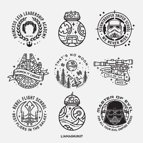 Star Wars Embroidery, Star Wars Design, Star Wars Drawings, Star Wars Tattoo, May The 4th, Diy Tattoo, Star Wars Party, Star Wars Poster, Design Tattoo