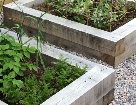 Oak Raised Beds, Raised Veg Beds, Oak Sleepers, Vegetable Beds Raised, Railway Sleepers, Garden Planter Boxes, Raised Planter, Garden Veggies, Home Vegetable Garden