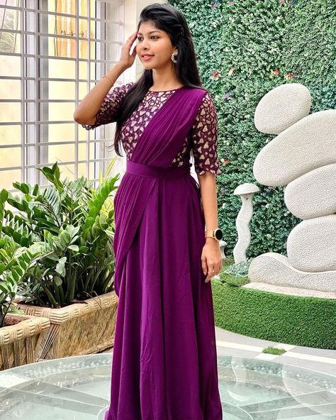 *Launching a new party wear maxi combo which can be styled in multiple ways*🥰 Style it as a party wear maxi ,maxi with dupatta or as a saree! This beautiful wine colour outfit can made for pure faux Georgette fabric and yoke heavy embroidery and sequence work .This is full cut work designed for yoke and sleeves. 🌸 Drapes gown🌸 Anarkali gown+Dupatta+Belt GownFabric: pure Faux Georgette Dupatta: Pure Faux Georgette Inner: creap complete linning Dupatta: 2.3mtr full flair dupatta L Wine Colour Gown, Gown Anarkali, Colour Outfit, Drape Gown, Wine Colour, Georgette Dupatta, Anarkali Gown, Heavy Embroidery, Sequence Work