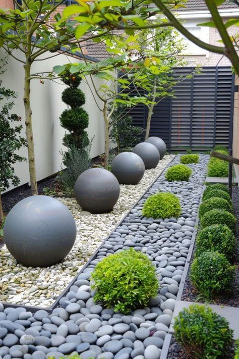 Zen Garden Design, Courtyard Gardens Design, Modern Backyard Landscaping, Front Yard Garden Design, Front Yards, Patio Garden Design, Backyard Landscaping Ideas, Modern Backyard, Outdoor Gardens Design