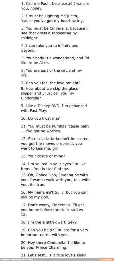 16 is so cute😍😍 Disney Pick Up Lines, Lines For Boyfriend, Cute Pickup Lines, Smooth Pick Up Lines, Corny Pick Up Lines, Clever Pick Up Lines, Bad Pick Up Lines, Pick Up Line Jokes, Lines For Girls