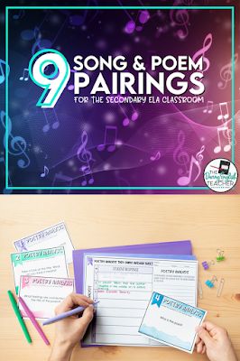 9 Song and Poem Parings for Secondary ELA Middle School Poetry Activities, Poetry Unit Middle School, Middle School Poetry, Poems For Middle School, High School Teaching, High School Poetry, Poetry Stations, School Poetry, Poetry Middle School