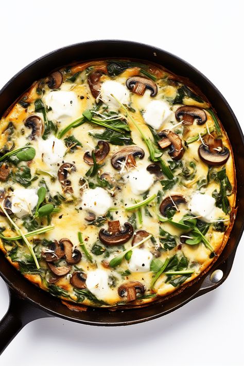 Easy Step-by-Step Keto Shiitake Mushroom and Spinach Frittata Recipe for Beginners Mushroom Recipes Breakfast, Shiitake Mushroom Recipes, Spinach Mushroom Frittata, Spinach Frittata Recipes, Shiitake Mushrooms Recipes, Mushrooms And Spinach, Spinach Frittata, Recipe For Beginners, Breakfast Keto