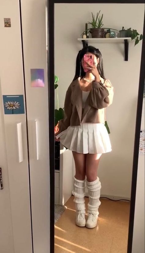 Kawaii Birthday Outfit, Kawaii Egirl Outfits, Soft Alternative Outfits, Soft Egirl Outfits, Dollcore Outfits, Soft Egirl, Egirl Soft, White Tennis Skirt, Egirl Outfits