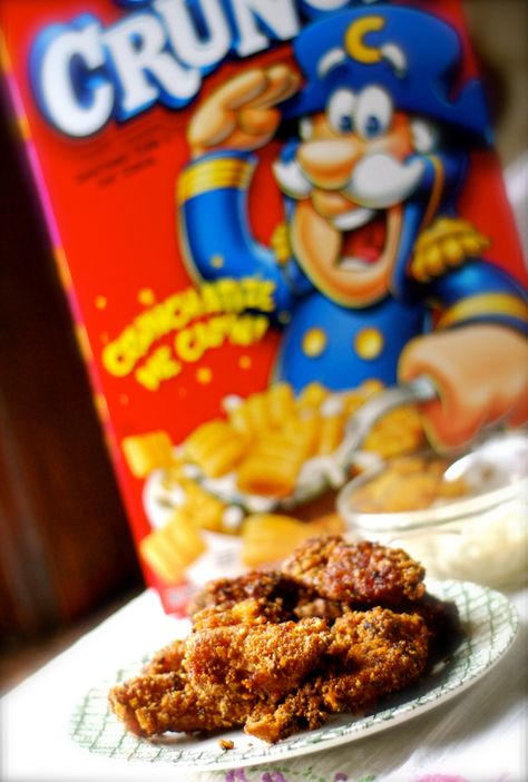 Captain Crunch Chicken, Carrot Banana Cake, Easy Macaroni Salad, Captain Crunch, Capn Crunch, Chicken Tender Recipes, Planet Hollywood, Small Snacks, Broccoli Salad