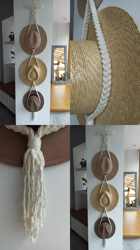 Macrame Hat Hanger, Macrame Hat, Hat Hanger, Nike Shoe, Macrame Decor, Macrame Ideas, Bracelets Diy, Macrame Projects, Macrame Design