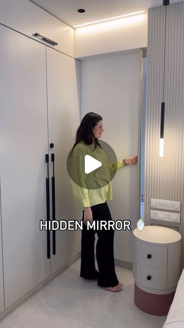 Slide Out Mirror, Hidden Mirror In Wardrobe, Sliding Wardrobe With Mirror, Sliding Mirror Wardrobe, Wall Wardrobe, Dressing Unit, Wall Wardrobe Design, Wardrobe Interior, Mirror Tv