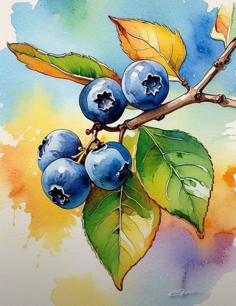 Fruits In Watercolor, Water Colours Drawing Ideas, Water Colour Art Inspiration, Watercolor Paintings Food, Watercolor Still Life Paintings, Watercolor Art Food, Water Colour Painting Ideas Inspiration, Still Life Watercolor Paintings, Water Colour Painting Watercolour