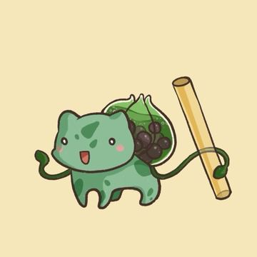 Number 1 Pokemon— in bubble tea form! Bulbasaur Art, Matching Tattoo, Matching Tattoos, Bubble Tea, Pokemon Go, Number 1, Drawing Ideas, New Art, Cute Drawings