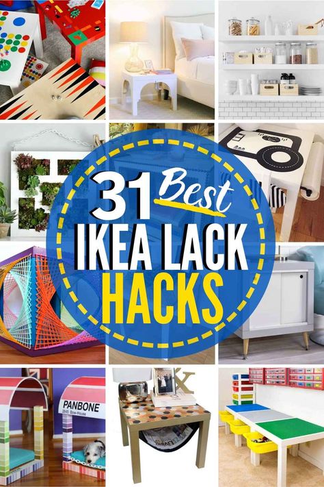 31 Inventive IKEA Lack Hacks You'll Love! #IKEA #Ikeahacks #Ikealack #ikealackhacks #ikealackshelf #ikealacktablehack #ikealackshelves #ikealackshelfhack #ikealackwallshelf #ikealacktvstandhack Ikea Lack Tv Stand, Lack Hacks, Ikea Closet Design, Ikea Lack Hack, Lack Hack, Ikea Lack Wall Shelf, Lack Shelf, Ikea Dresser Hack, Ikea Lack Shelves