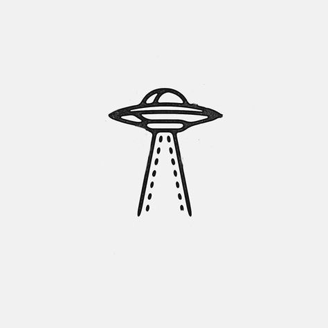 Small Alien Ship Tattoo, Flying Saucer Illustration, Simple Spaceship Drawing, Ufo Tattoo Simple, Flying Saucer Tattoo, Ufo Tattoo Design, Luke Tattoo, Ufo Drawing, Spaceship Tattoo