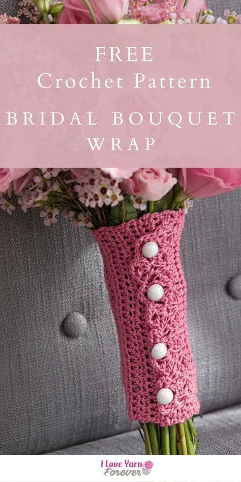 Free Crochet Pattern: Bridal Bouquet Wrap Crochet Bridal Bouquet, Bridal Bouquet Wrap, Wedding Crochet Patterns, Crochet Flowers Free Pattern, Crochet Bouquet, Crochet Wedding, Crochet And Knitting, Bouquet Wrap, Crochet Wrap