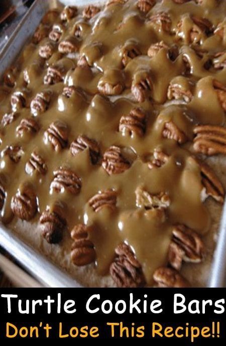 Turtle Cookie Bars, Turtle Cookies, Cookie Bar, Cookies Easy, Daybed Covers, Cookie Bar Recipes, Think Food, Homemade Caramel, Christmas Snacks