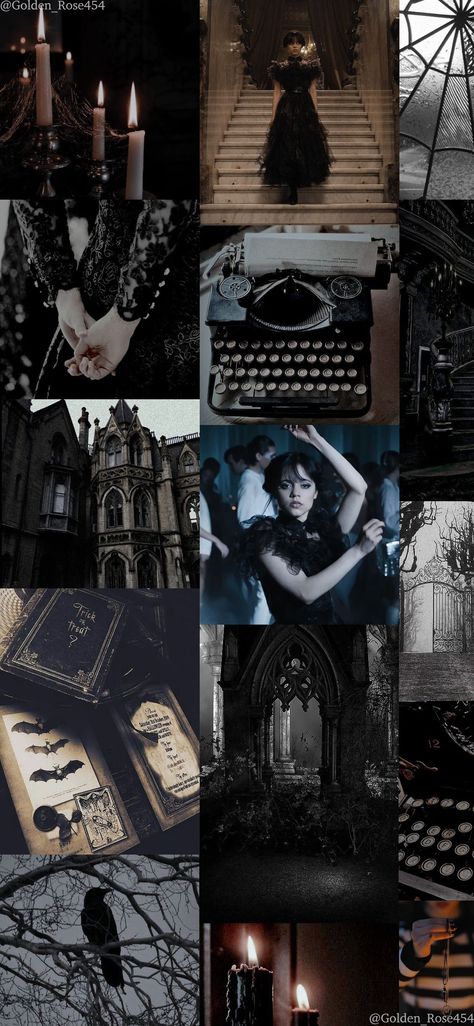 Wednesday Addams Phone Collage - @Golden_Rose454 Phone Collage, Addams Familie, Green Inspo, 4k Wallpaper Download, Halloween Wallpaper Iphone Backgrounds, Addams Family Wednesday, Map Compass, Girl Wallpapers, Gothic Wallpaper