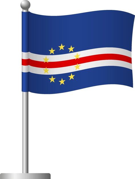 Cape Verde flag on pole icon Cape Verde Flag, Vector Doodle, Cape Verde, Icon Icon, Cape, Doodles, Flag, Clip Art