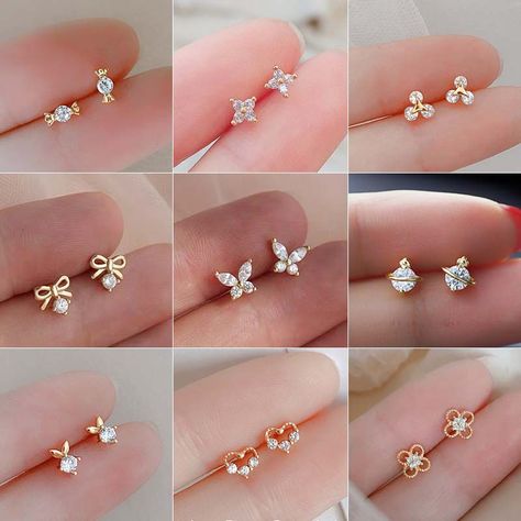 Smarter Shopping, Better Living! Aliexpress.com Piercing Oreille Tragus, Ear Piercing Jewelry, Ear Piercings Tragus, Teen Jewelry, Simple Stud Earrings, Mini Earrings, Mini Studs, Butterfly Earrings Stud, Stud Jewelry