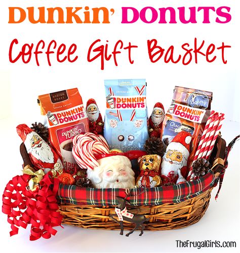 This is a sponsored conversation written by me on behalf of Dunkin’ Donuts® . The opinions and text are all mine.  On the hunt for the perfect gift to give this year for the coffee lovers on your list Dunkin Donuts Gift Basket, Donut Gift Basket, Class Mom, Coffee Basket, Baking Spices, Donut Gifts, Coffee Gift Basket, Golf Christmas Gifts, Auction Baskets