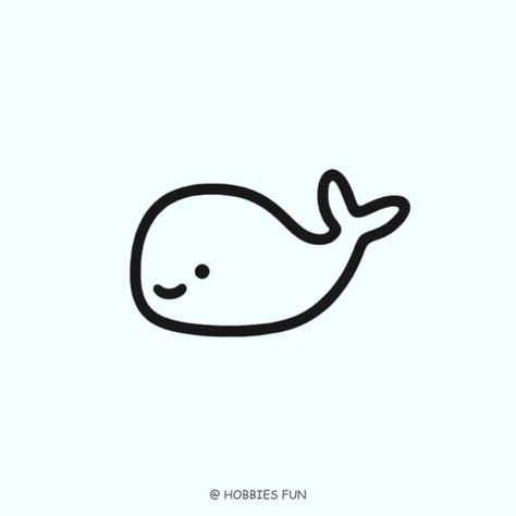 Simple Whale Drawing Draw A Whale Easy, Simple Ocean Drawing, Simple Whale Drawing, Whale Drawing Simple, Drawing Ideas Ocean, Cute Whale Drawing, Small Drawing Ideas, Sea Things, Whale Drawing