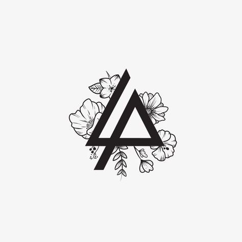 Linkin Park Logo Tattoo, Linkin Park Drawing, Linkin Park Tattoo Ideas, Linkin Park Tattoo, Lp Tattoo, Linkin Park Logo, Tulip Tattoo, Geometric Sleeve Tattoo, Lyric Tattoos