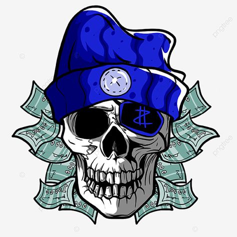 Logo Guild Ff Cs, Blue Gang, Skull With Hat, Blue Money, Ep Ep, Blue Logo Design, Futuristic Typography, Money Logo, Hat Png