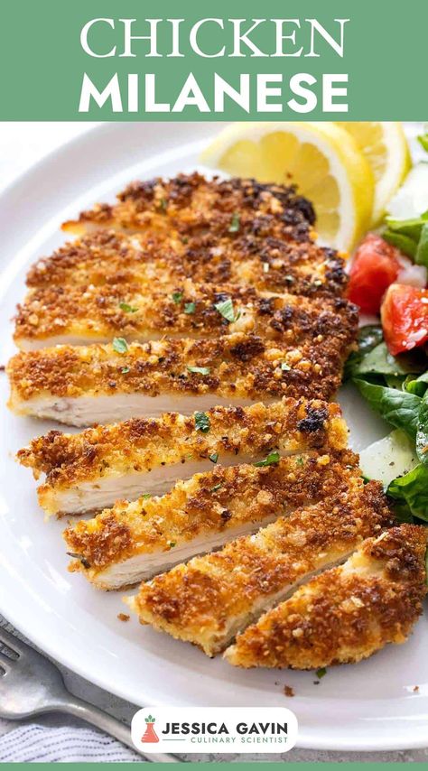 Turkey Milanese, Chicken Parmesan Recipe Air Fryer, Chicken Recipes Parmesan, Easy Chicken Breast Recipes Healthy, Crusted Chicken Parmesan, Dinner Ideas Easy Chicken, Parmesan Garlic Chicken Pasta, Air Fryer Chicken Parmesan Recipe, Chicken Milanese Recipe