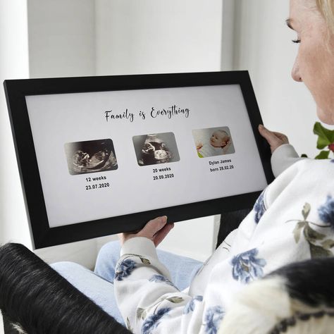 Baby Scan Ideas, Birth Frame, Baby Timeline, Baby Scan Frame, Personalized Baby Frame, Gucci Baby Clothes, Hospital Photos Newborn, Baby Picture Frames, Baby Photo Frames