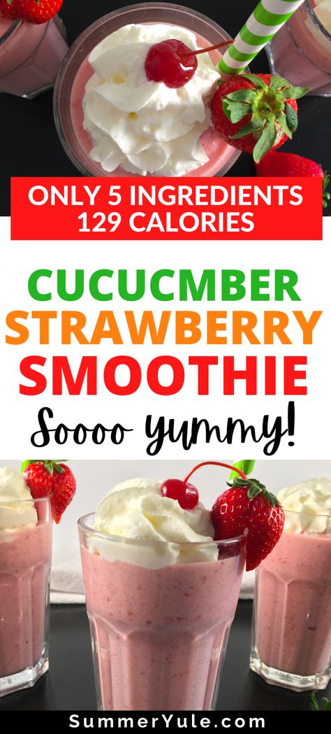 Ninja Smoothie Recipes, Vegetable Smoothie Recipes, Strawberry Cucumber, Cucumber Smoothie, Smoothie Recipes Strawberry, Creamy Yogurt, Sweet Smoothies, Frozen Berries, Yogurt Smoothies