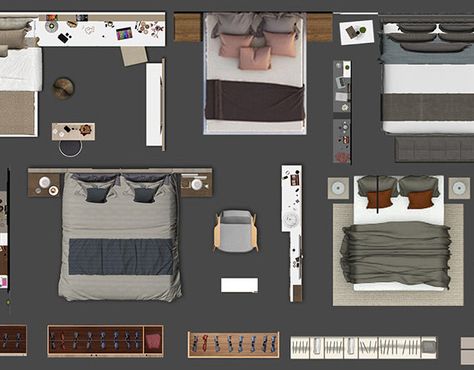 Bedroom Top View Photoshop, Bedroom Top View, White Side Table Bedroom, Bedroom Png, Photoshop Layout, Living Room Top View, Plan Graphic, Bed Top View, Bedroom Display