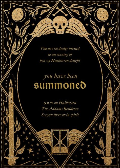 Spell of Skulls - Halloween Invitation | Send online instantly | RSVP tracking Vampire Diaries Invitations, Halloween Bday Party Invitations, Witchy Birthday Invitation, Spooky Halloween Invitations, Secret Society Invitation, Samhain Bonfire, Halloween Party Invitations For Adults, Halloween Party Invitations Template, Halloween Invitation Ideas