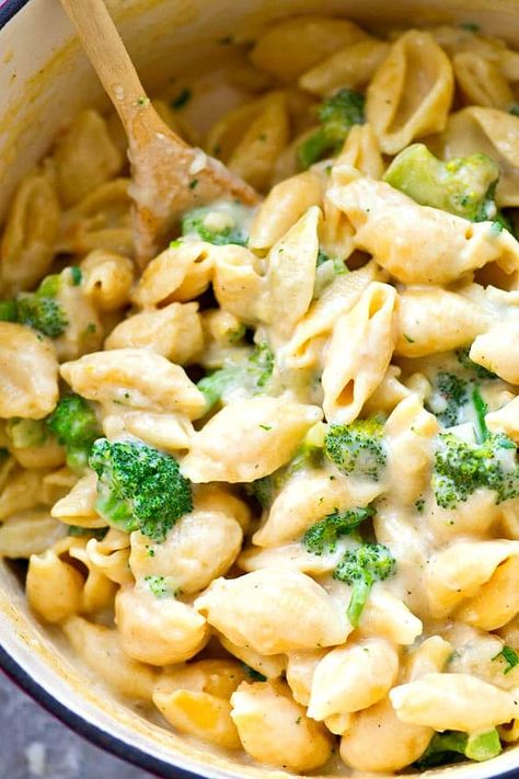 Easy Dinner Recipes Healthy, Shell Pasta Recipes, Cheesy Broccoli, Stuffed Shells Recipe, Cheesy Pasta, Small Pasta, Vegetarian Pasta, Stuffed Pasta Shells, Broccoli Recipes