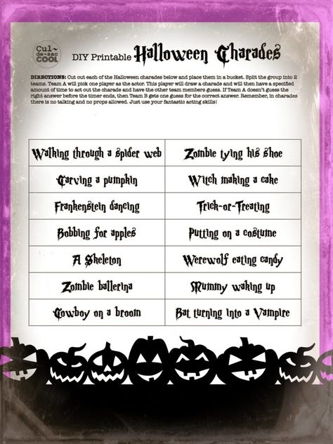 12 COOLEST HALLOWEEN SCHOOL PARTY GAMES — PART 5 Charades For Adults, Halloween School Party Games, Halloween Charades, Halloween School Party, School Party Games, Classroom Halloween, Vampire Party, Room Parent, Fun Halloween Games