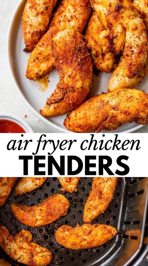 Bbq Chicken Tenders, Air Fryer Bbq Chicken, Air Fryer Recipes Chicken Tenders, Air Fried Chicken Tenders, Air Fryer Chicken Tenders, Chicken Tenderloin, Fried Chicken Tenders, Chicken Tenderloin Recipes, Crispy Chicken Tenders