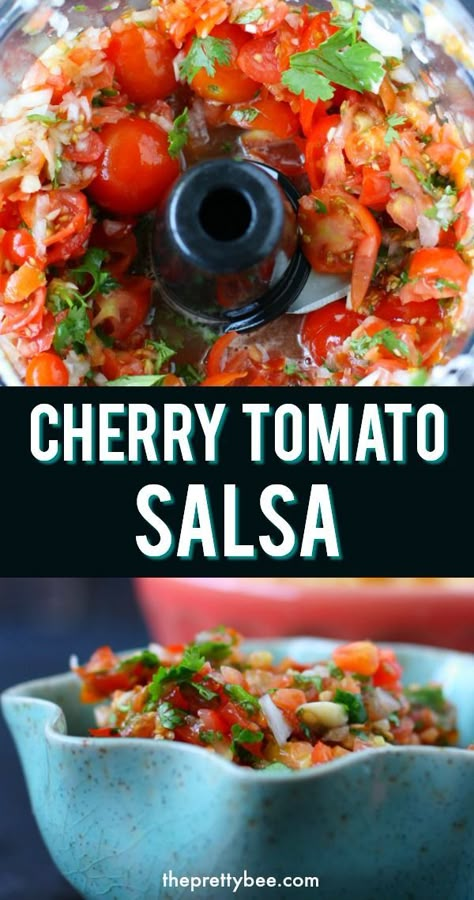 Fresh Salsa Recipe Homemade, Tomato Salsa Recipe, Fresh Salsa Recipe, Cherry Tomato Recipes, Cherry Tomato Sauce, Fresh Tomato Recipes, Garden Tomatoes, Homemade Salsa Recipe, Fresh Salsa