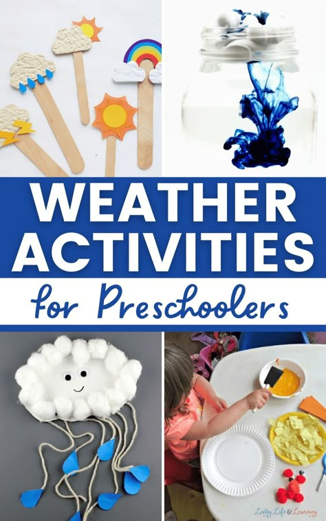 Teach different types of weather to your child with the help of these weather activities for preschoolers. Homeschool moms and their kids will surely love doing them! From creating their own puffy clouds to crafting a sun using a popsicle stick, your kids will surely have a great time learning the weather and polishing their creativity and motor skills. Weather Activities For Preschoolers, Science Camp Activities, Weather Theme Preschool, One Year Old Classroom, Weather Preschool Theme, Preschool Weather Activities, Weather Activities For Preschool, Preschool Weather Theme, Cloud Activity