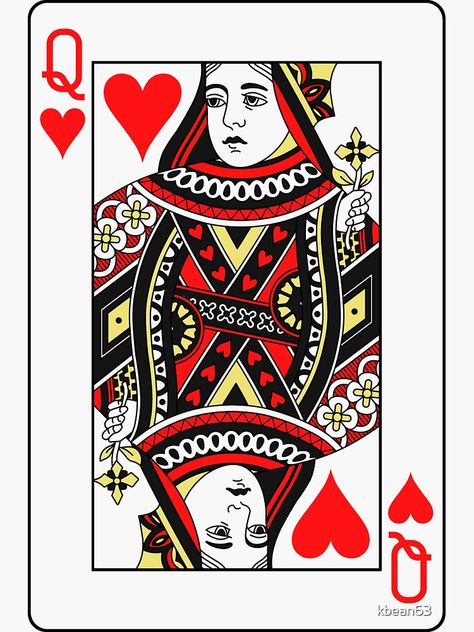 "Queen of Hearts" Sticker for Sale by kbean63 | Redbubble Queen Of Heart, Queen Of Hearts Card, Play Uno, Elizabeth Of York, Hearts Playing Cards, Hearts Card, Tudor Dynasty, Suit Card, The Queen Of Hearts