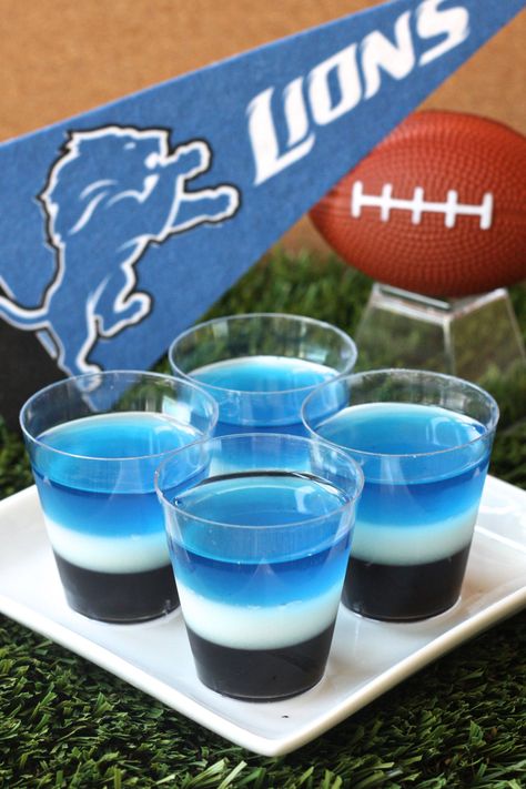 Best Detroit Lions Jell-O Shots Recipe-How to Make Detroit Lions Jell-O Shots-Delish.com Dallas Cowboys Birthday Party, Dallas Cowboys Theme, Dallas Cowboys Birthday, Dallas Cowboys Party, Jell O Shots, Jello Shot, Cow Boys, Cowboy Birthday Party, Cowboy Birthday