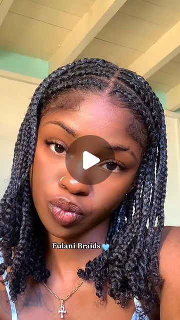 Simple Easy Braid Hairstyles, Fulani Braids No Extensions, Simple Fulani Braids Natural Hair, Fulani On Natural Hair, Fulani Natural Hair, Natural Fulani Braids, Fulani Braids With Natural Hair, Mini Braids On Natural Hair, Xtreme Gel