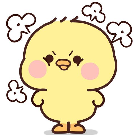 Baby Chicken Drawing, Cute Chicken Drawing Kawaii, Chibi Duck, Chicken Cartoon, Banana Sticker, Chicken Drawing, Duck Drawing, Easy Animal Drawings, Cute Easy Doodles