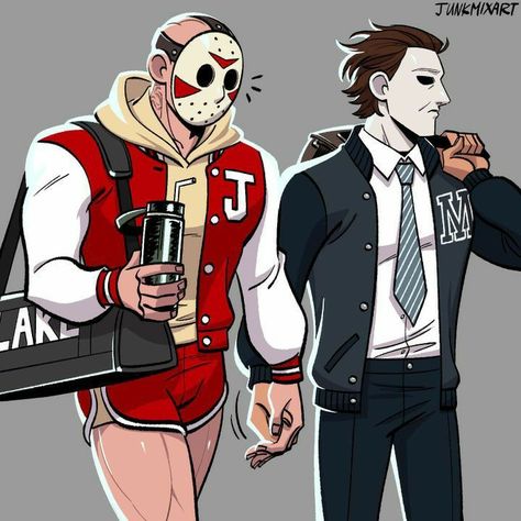 Jason And Michael, Michael Myers And Jason, Jason X, Michael X, Scary Movie Characters, Horror Villains, Slasher Movies, Horror Movie Icons, Best Horror Movies