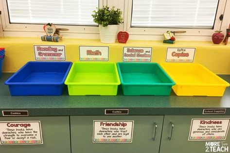 Are you tired of having stacks of papers on your desk? If so, then turn in bins are perfect for you. When students finish assignments just have them place their work into these multicolored bins. Whenever YOU are ready, simply go get the papers from the labeled bins. It's that easy! Teacher Turn In Bins, Turn In Box Classroom, Finished Work Bin Classroom Organization, Turn In Work Classroom, Turn It In Bin, Paper Turn In Classroom Organization, Classroom Turn In Bins, Turn In Bins Classroom, Classroom Table Caddy Ideas